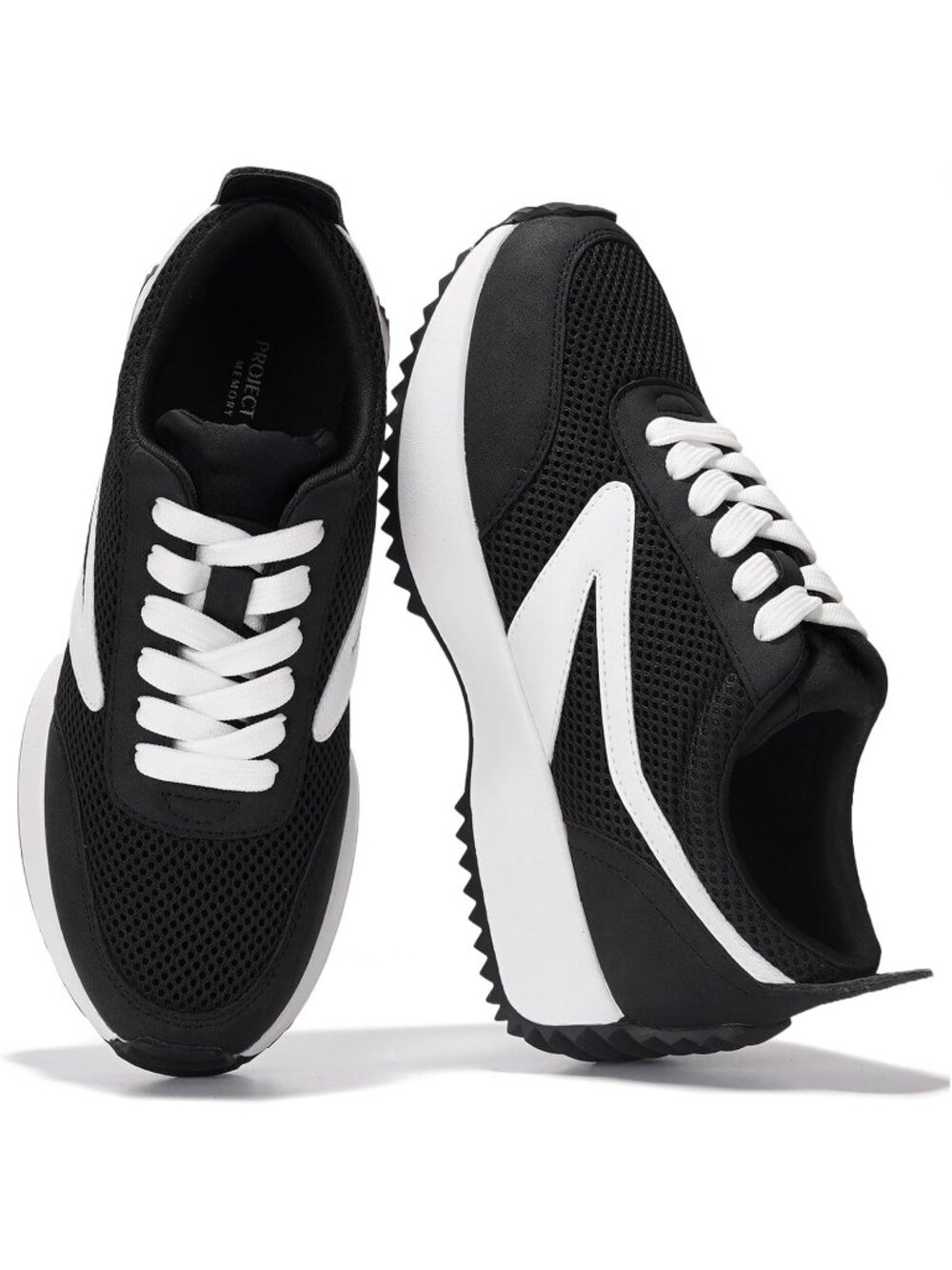 Women Balinda-black Project Cloud Sneakers Memory Foam Lightweight Lace Up Shoes